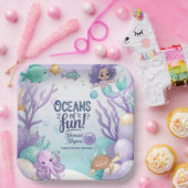 海洋おもしろいマーメイド誕生日V1 ID1142 ペーパープレート (パーティー)