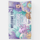 海洋おもしろいマーメイド誕生日V1 ID1142 横断幕 (縦)