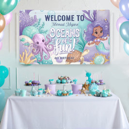海洋おもしろいマーメイド誕生日V2 ID1142 横断幕