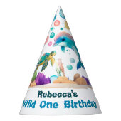 海洋お祝い"ワイルドワン"パーティーハット パーティーハット (正面)