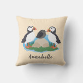 海洋かわいいパフィン自然名子供部屋 クッション (裏面)