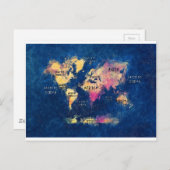 海洋と大陸の世界地図 ポストカード (正面/裏面)