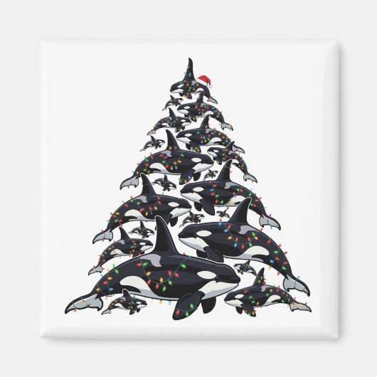 海洋と海洋生物愛用のシャチのクリスマスツリー マグネット (正面)