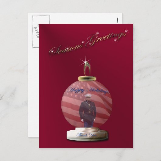 海洋のクリスマスのオーナメントの郵便はがき シーズンポストカード (正面/裏面)