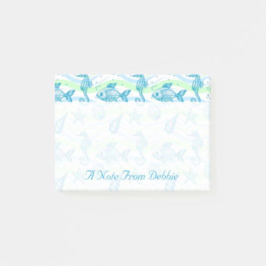 海洋のスケッチパターン|はあなたの名前を加えます ポストイット (正面)