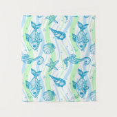 海洋のスケッチパターン タペストリー (正面)