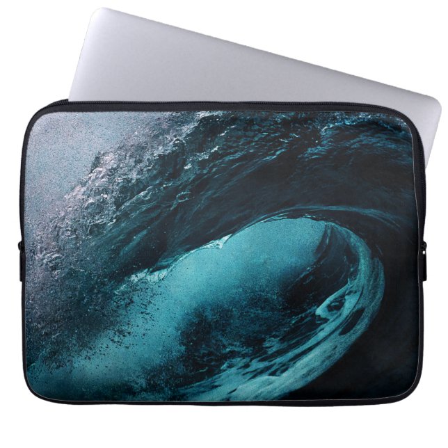 海洋の波のデザインのiPadケース ラップトップスリーブ (正面)