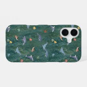 海洋の生き物 (クジラ、タコ、サメ) iPhone 16ケース (裏面横)