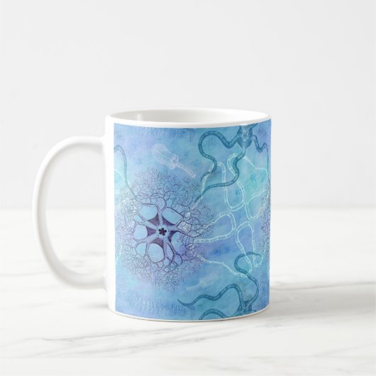 海洋の生物学の海の創造物のヒトデのプランクトン コーヒーマグカップ (左)