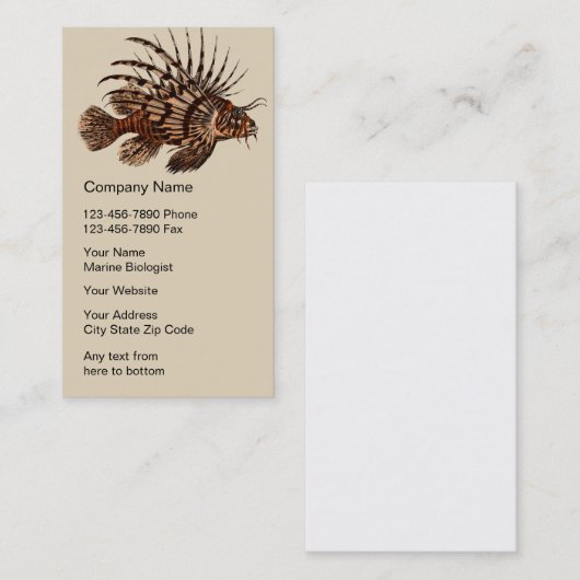 海洋の生物学者の名刺 名刺 (正面/裏面)