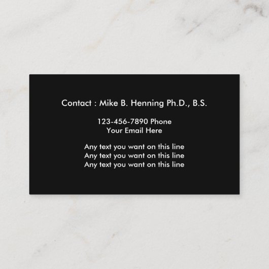 海洋の生物学者の名刺 名刺 (裏面)