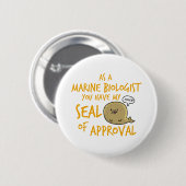 海洋の生物学者-認可の印 缶バッジ (正面&裏面)