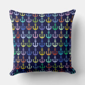 海洋の色航海のいかりパターン クッション (裏面)