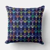 海洋の色航海のいかりパターン クッション (正面)