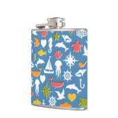 海洋の記号パターン フラスク (左)