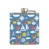 海洋の記号パターン フラスク (裏面)