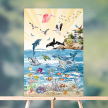 海洋の野生生物 アクリルウォールアート