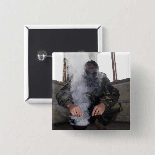 海洋はガス室により多くのCSガスを充填する 缶バッジ (正面&裏面)