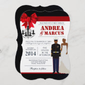 海洋アフリカンアメリカン5x7ユニフォームウェディング招待状 招待状 (正面/裏面)