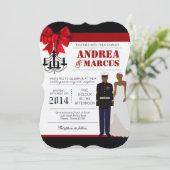 海洋アフリカンアメリカン5x7ユニフォームウェディング招待状 招待状 (スタンド正面)