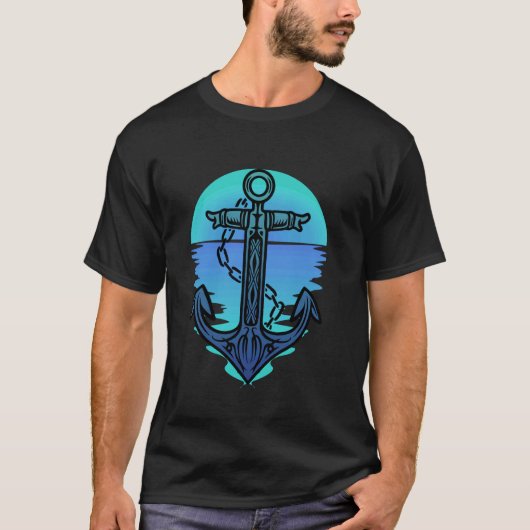 海洋アンカーボート航海帆船 Tシャツ (正面)