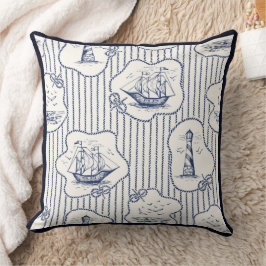 海洋エレメント船ノットマリーンストライプ灯台 クッション