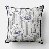 海洋エレメント船ノットマリーンストライプ灯台 クッション (正面)