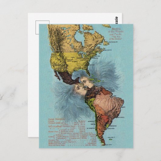 海洋キスヴィンテージ地図はがき ポストカード (正面/裏面)