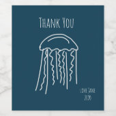 海洋クラゲ水中競技海生活 ワインラベル (シングルラベル)