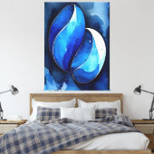 海洋コバルト曲線 キャンバスプリント (インサイチュ (寝室))