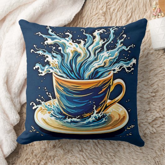 海洋コーヒースプラッシュ クッション (ブランケット)