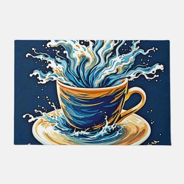 海洋コーヒースプラッシュ ドアマット (正面)