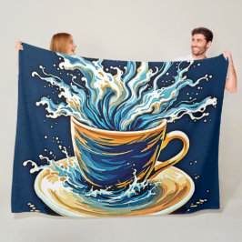 海洋コーヒースプラッシュ フリースブランケット