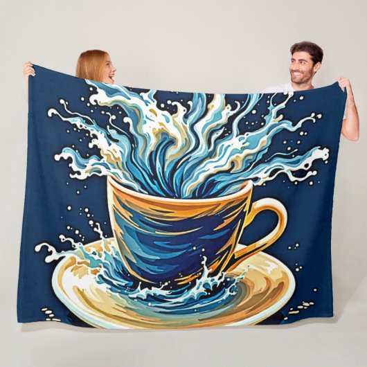 海洋コーヒースプラッシュ フリースブランケット (インサイチュ)