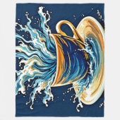 海洋コーヒースプラッシュ フリースブランケット (正面)