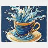 海洋コーヒースプラッシュ フリースブランケット (正面(横))