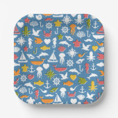 海洋シンボルパターン ペーパープレート (正面)