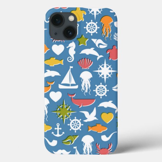 海洋シンボルパターン Case-Mate iPhoneケース (裏面)