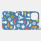 海洋シンボルパターン Case-Mate iPhoneケース (裏面 (横))