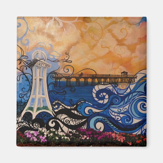 海洋シーン マグネット (正面)