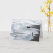 海洋シーン – 孫の悔やみや弔慰の喪失 カード (黄色い花)