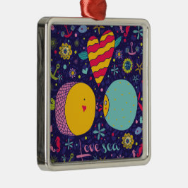 海洋テーマいかりフィッシュヒトヒトシーホース メタルオーナメント