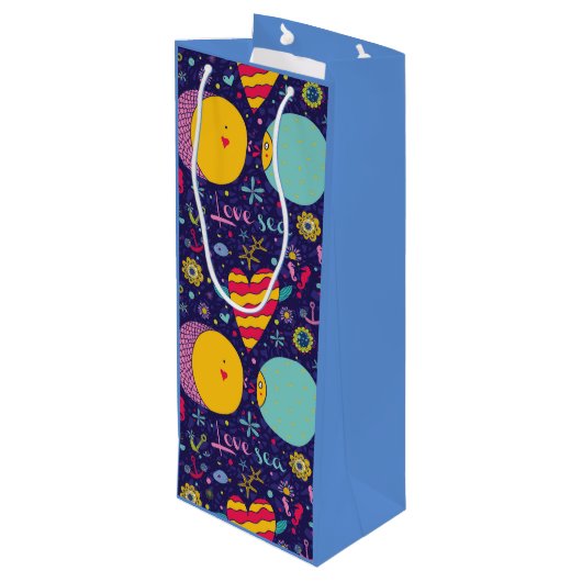 海洋テーマいかりフィッシュヒトヒトシーホース ワインギフトバッグ (裏面アングル)