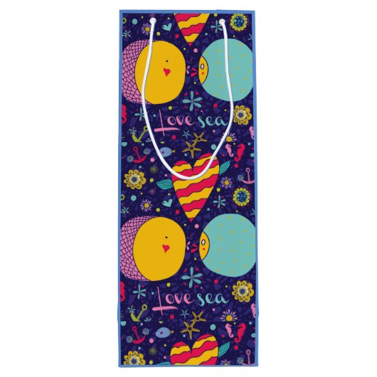 海洋テーマいかりフィッシュヒトヒトシーホース ワインギフトバッグ (裏面)