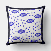 海洋テーマ航海の要素魚のストライプ気泡 クッション (裏面)