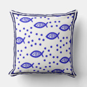 海洋テーマ航海の要素魚のストライプ気泡 クッション (正面)