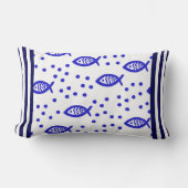 海洋テーマ航海の要素魚のストライプ気泡 ランバークッション (正面)