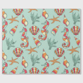 海洋パターン ラッピングペーパー (フラット)