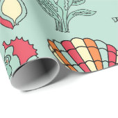 海洋パターン ラッピングペーパー (ロールコーナー)