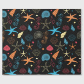 海洋パターン ラッピングペーパー (フラット)